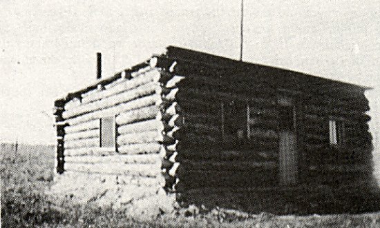 Clark's log house.
