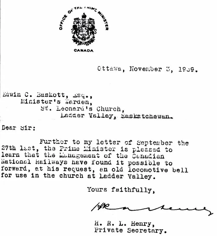 Approval letter for Bell from PMO.