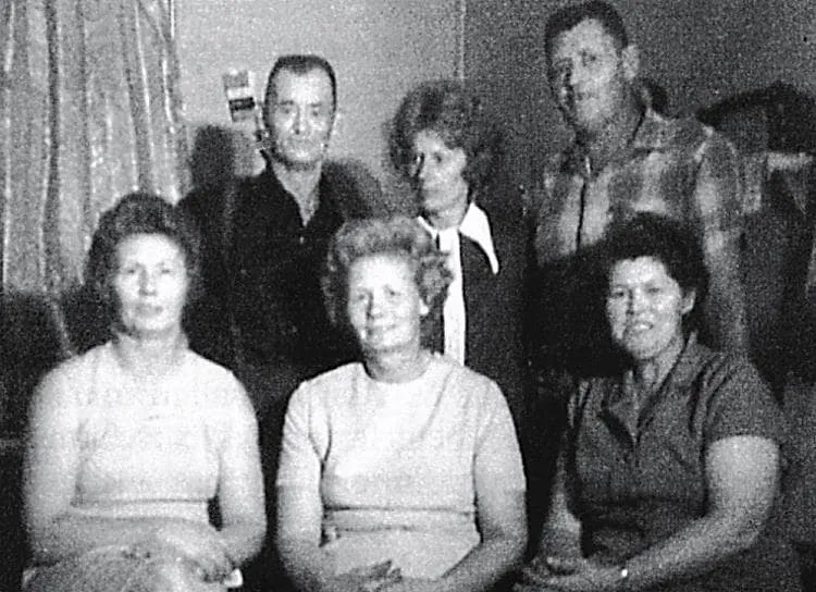 Back Row: Henry, Shirley, Bruce. Front Row: Eileen, Myrna, Evelyn.