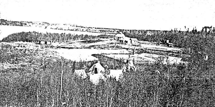 Cree Indian camp near Pelican Narrows.