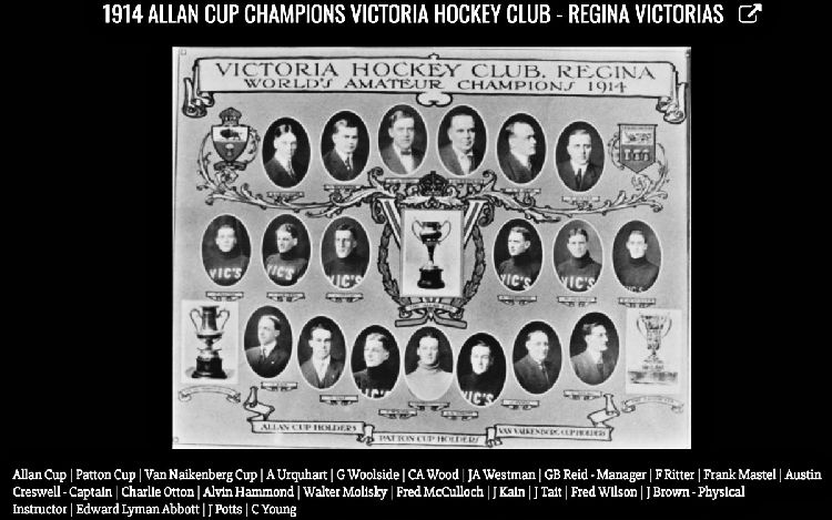 1914 Regina Victorias hockey team.
