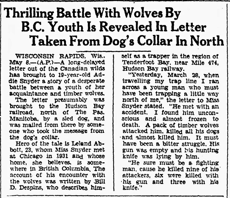 Article from The Lethbridge Herald newspaper - May 8, 1933.
