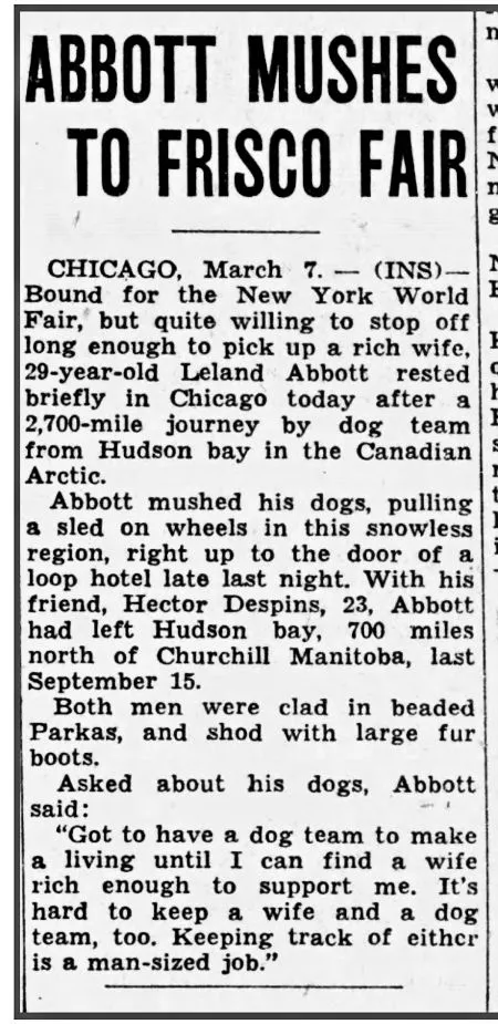 Article from Munster Indiana Times newspaper - March 7, 1939.