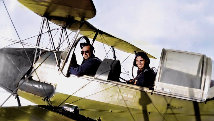 Lefty with a student pilot.