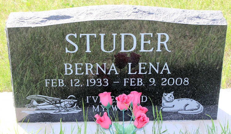 Berna's headstone.