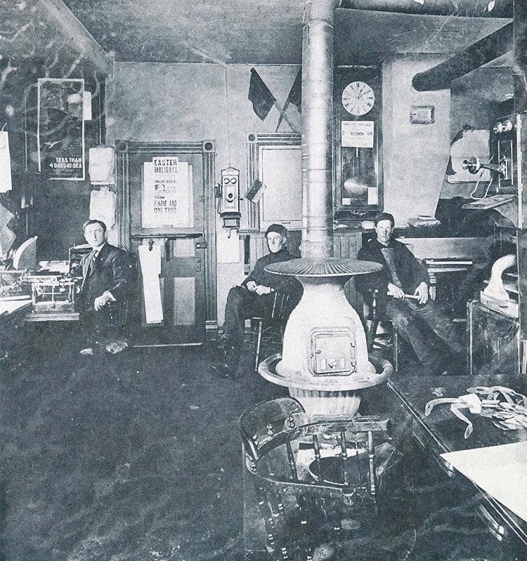 Railway station interior, Estevan, 1911.